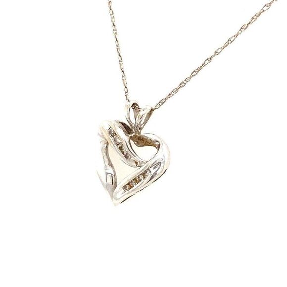 Diamond Tennis Necklace (8-Point, Vincent) - IF & Co 10k WG 8-Diamond Necklace
